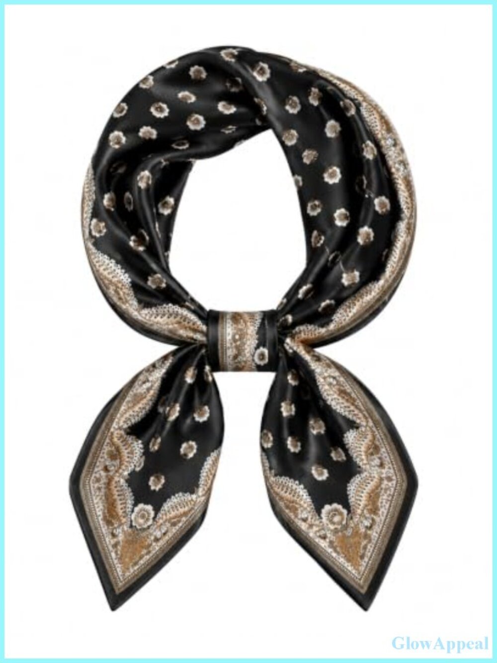 Satin Neck Scarf for Women, 27 Inch Square, Silk-Like Bandana, Hair Scarf